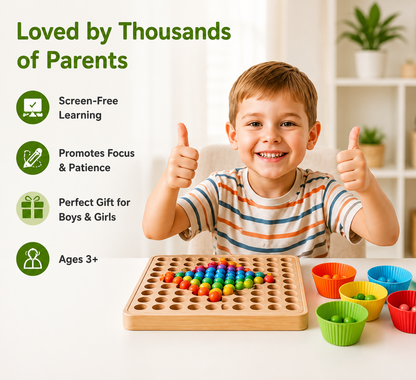 Wooden peg board beads game-montessori sporting & counting toy