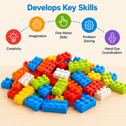 150 PCS Building Blocks Set With Wheels, Learning Toddler Blocks For 3+ Years Old