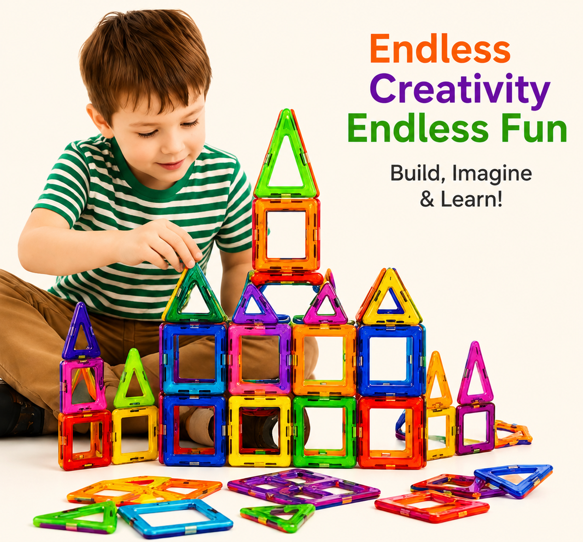 Magnetic Building Blocks Construction Set – STEM Toy for Kids