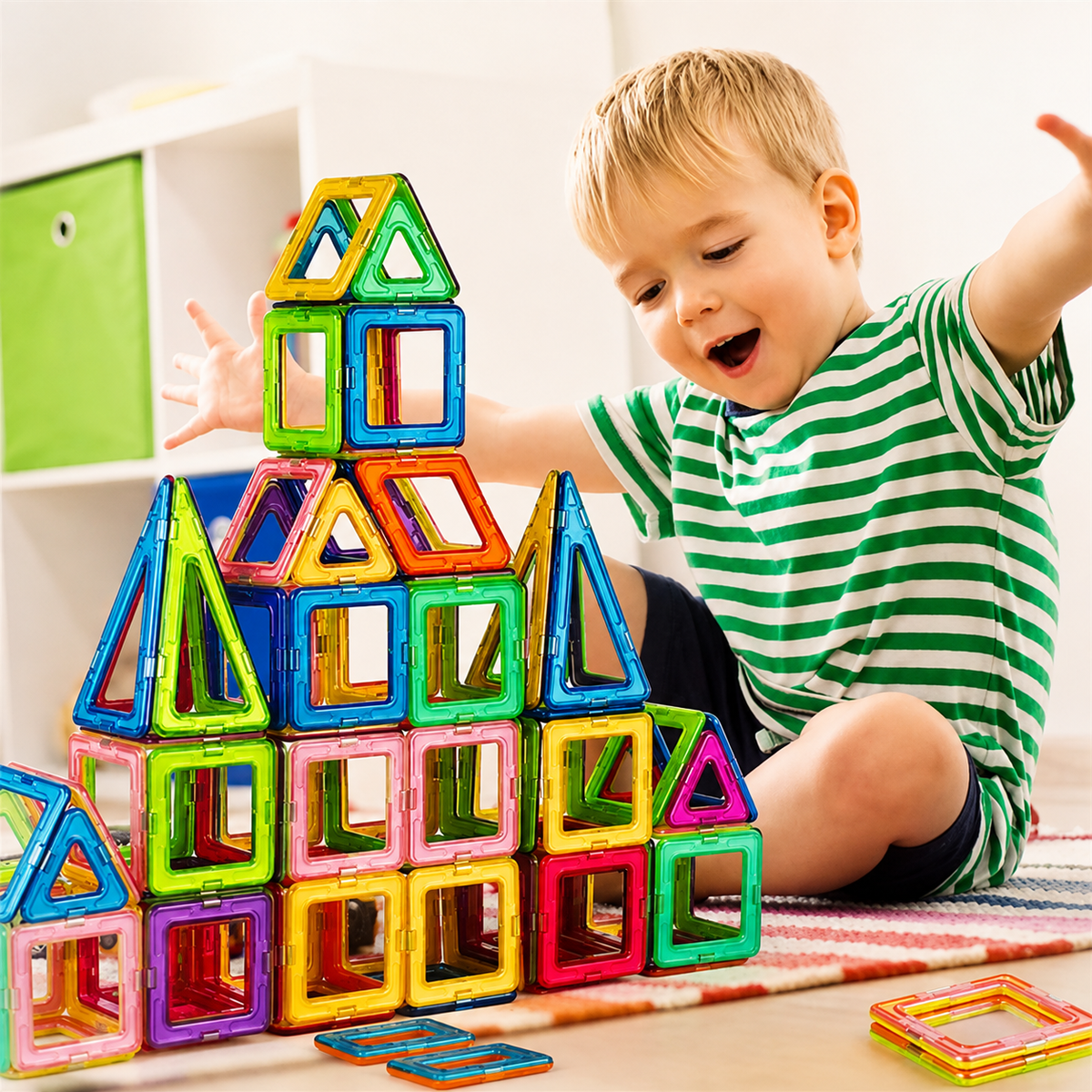 Magnetic Building Blocks Construction Set – STEM Toy for Kids