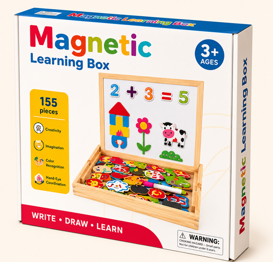 Magnetic Learning Puzzle Board – Digital Shapes, Farm, Drawing & Zodiac Designs