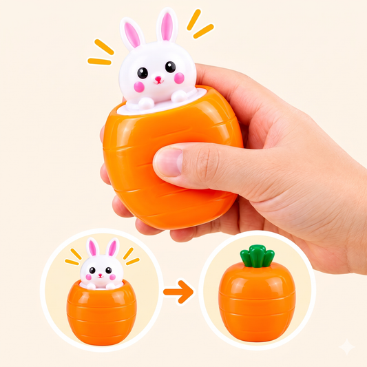 Pop-Up Carrot Bunny Squeeze Toy (4-Pack)