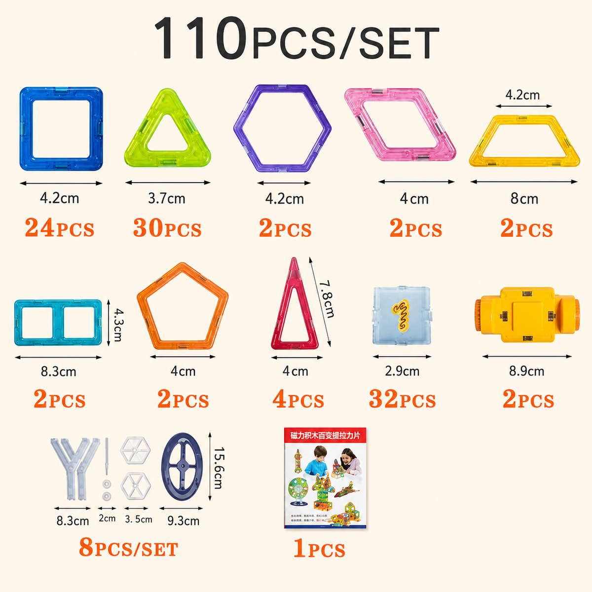 Magnetic Building Blocks Construction Set – STEM Toy for Kids