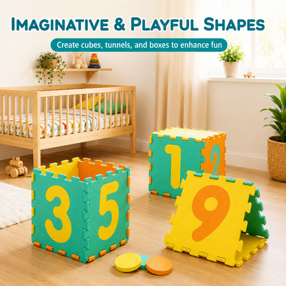 Kids Hopscotch Foam Puzzle Mat – Interlocking Number Tiles for Active Play, 71.5" x 24.5"
