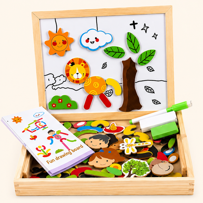 Magnetic Learning Puzzle Board – Digital Shapes, Farm, Drawing & Zodiac Designs