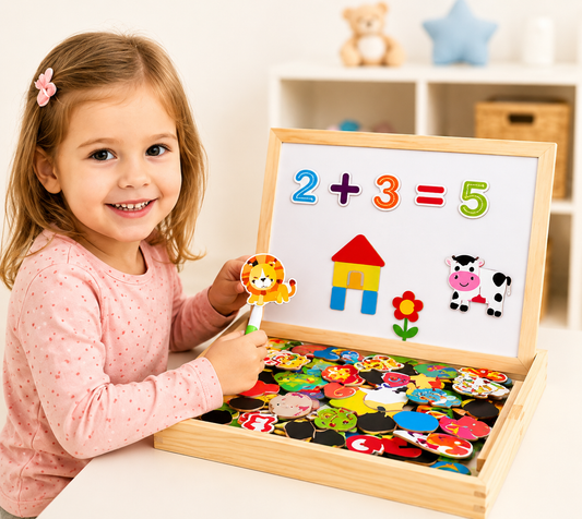 Magnetic Learning Puzzle Board – Digital Shapes, Farm, Drawing & Zodiac Designs